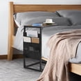 thumbnail image 5 of Couch End Tables Set of 2, TV Trays for Eating on Couch Tables that Slide Under, Dinner Snack Coffee Sofa C Shaped Side Table, Small Stand TV Tray with Fabric Storage Bag, for Couches Living Room, 5 of 8