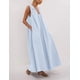 thumbnail image 2 of Vestido largo Ardrem sin mangas con cuello redondo fruncido y bolsillos, azul, 2 of 5