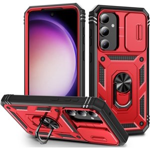 HCTian Military Grade Case for Samsung Galaxy S23 FE with Kickstand Ring Holder Slide Camera Cover Protection Shockproof Case for Galaxy S23 FE Phone Case