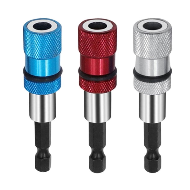 Soporte de broca de extensión de vástago hexagonal de 1/4 pulgadas 6,35 mm para tuerca de tornillo (azul)