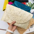 thumbnail image 1 of Nvzi Bolso de hombro tejido, bolso de mano tejido y bolso de cosméticos, bolso de mano tejido elegante para playa de verano, 10,26 x 0,78 x 6,29 pulgadas, blanco, 1 of 4