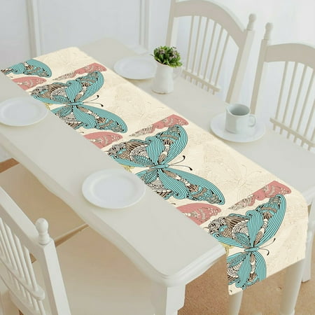 

ECZJNT butterflies table runner table cloth tea table cloth 16x72 Inch