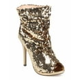 thumbnail image 1 of Liliana DD00 Women Sequin Peep Toe Single Sole Stiletto Slouch Bootie, 1 of 5