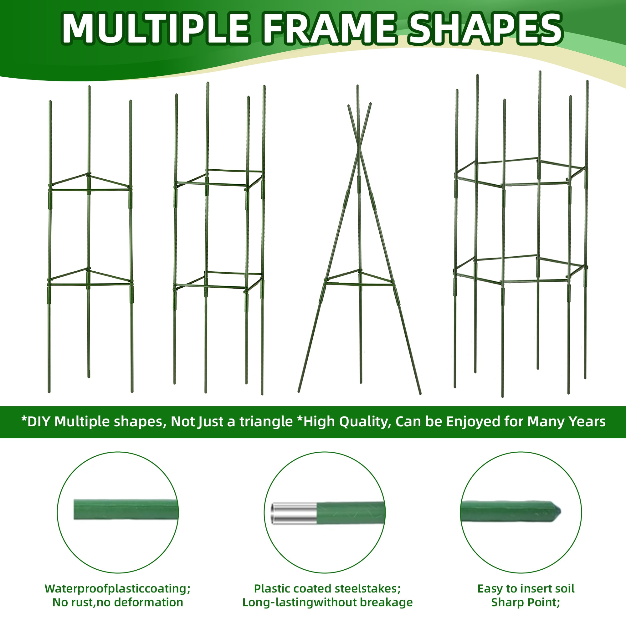 MOJINO 4 Pack Tomato Cages for Garden, 48 Inch Adjustable Tomato Cage Plant Support, Garden Plant Stakes Trellis for Climbing Plants Pots Vegetables Flowers Fruits