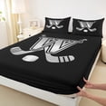 thumbnail image 3 of Homewish Kids Teens Ice Hockey Twin Sheet Sets 3pcs for Boys Girls, Black Gray Monogrammed Twin Fitted Sheet, Sports Theme Flat Sheet, Lightweight Room Decoration, 3 of 7