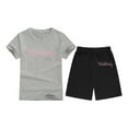 thumbnail image 5 of WELOIJEVBE Girls Summer Clothes Two Piece Fashion Child Girls Short Sleeve T-Shirt and Shorts Girls Clothes 4-5 Years, 5 of 5