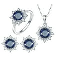 thumbnail image 4 of Ayyufe Women Cubic Zirconia Snowflake Pendant Necklace Stud Earrings Ring Set, 4 of 6