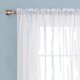 thumbnail image 2 of Cortinas Deconovo Jacquard con bolsillo para barra, diseño de rayas azul cielo para dormitorio, 132 cm de ancho x 243 cm de largo, 2 paneles de cortina blancos, 2 of 7