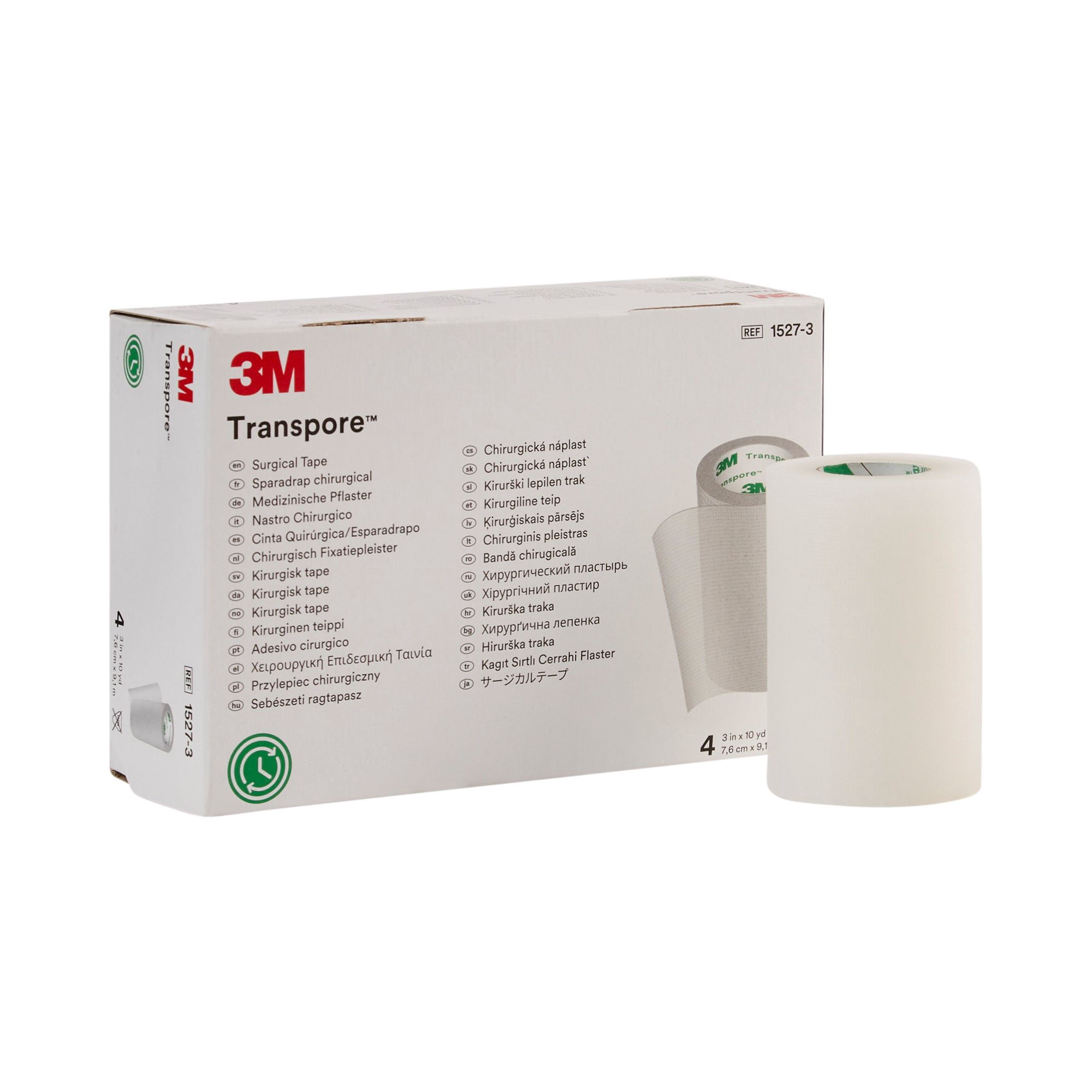 3M Transpore Surgical Tape, Non-Sterile, Transparent, 3 in x 10 yds, 4 Rolls, 1 Pack