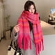 thumbnail image 4 of Bufanda cálida de invierno para mujer, chal largo, bufandas grandes, bufanda de rayas con flecos, bufandas gruesas para clima frío, bufandas de color, 4 of 5