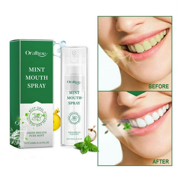Menta de origen natural. Pequeño y portátil. Aliento fresco. Elimina eficazmente el mal aliento. 10 ml. Cuidado bucal.