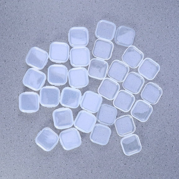 HEMOTON  30 Pcs Bead Storage Containers Small Plastic Box Rectangular Multipurpose