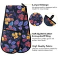 thumbnail image 4 of Dailycode Double Sided Oven Mitt with Loop Heat Resistant Kitchen Long Potholders 7" x 35" Groovy Flower and Leaf, 4 of 6