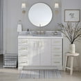 thumbnail image 2 of Ariel Taylor 48 In. Rectangle Sink Bathroom Vanity With Carrara White Quartz Countertop 1.5 Edge In White, 2 of 11