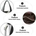 thumbnail image 3 of Bolso tipo cubo de cuero artificial de gran capacidad a la moda, bandolera de cuero suave de gran capacidad para mujer, 3 of 5