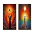 thumbnail image 2 of Designart "Universal Compassion Embracing Goddess Energy I" Christianism Framed Wall Art Set Of 2 - Traditional Yellow Gallery Wall Frame Set For Home Decor, 2 of 6