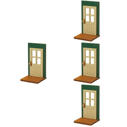 MERRYHAPY 4pcs Realistic Miniature Furniture Doors for Children's Dollhouse Room Decor Accessories Set