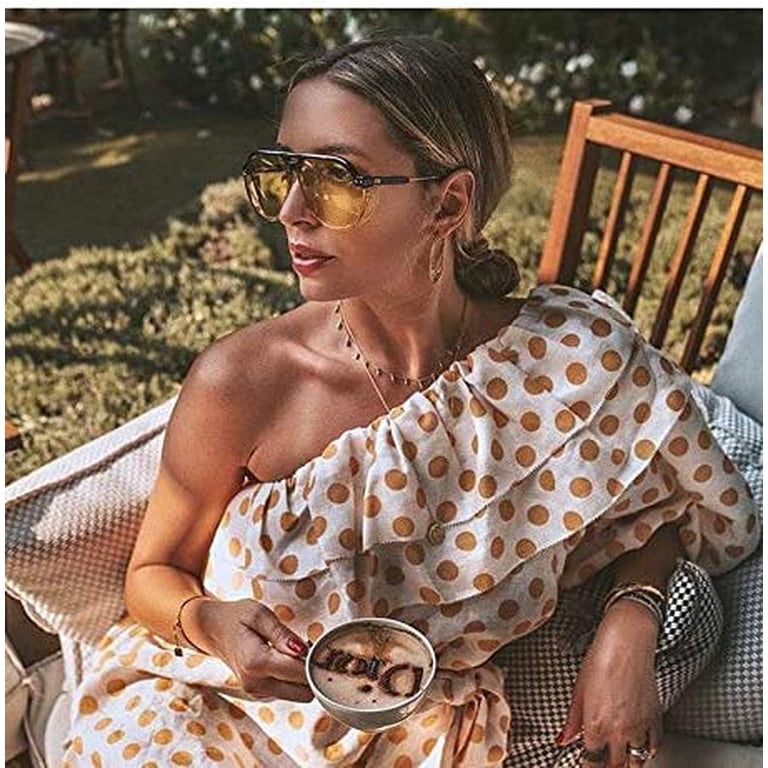 FEISEDY Women Men Vintage Aviator Sunglasses Side Shield  display picture 3