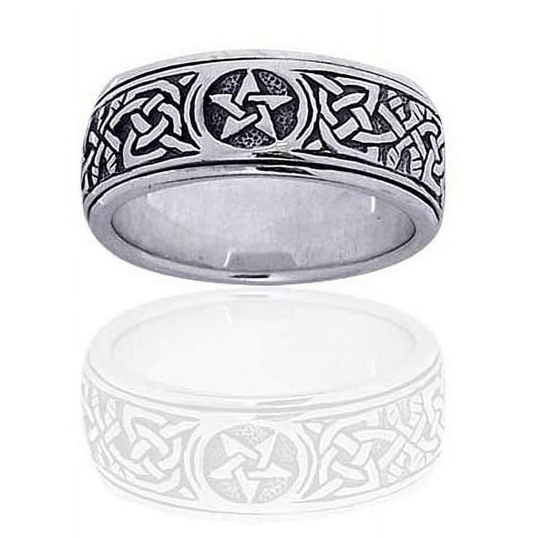 Sterling Silver Celtic Knot Pentacle Spin Ring Walmart