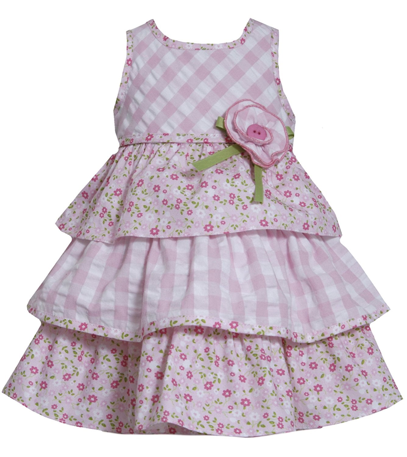 NEW Bonnie Jean Pink White Check Seersucker Spring Summer Easter Dress 4 5 6 6X 