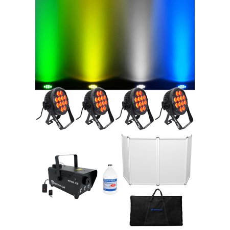 (4) Chauvet DJ SlimPar Pro H USB D-Fi RGBAW+UV LED Par Can Wash Lights+Facade