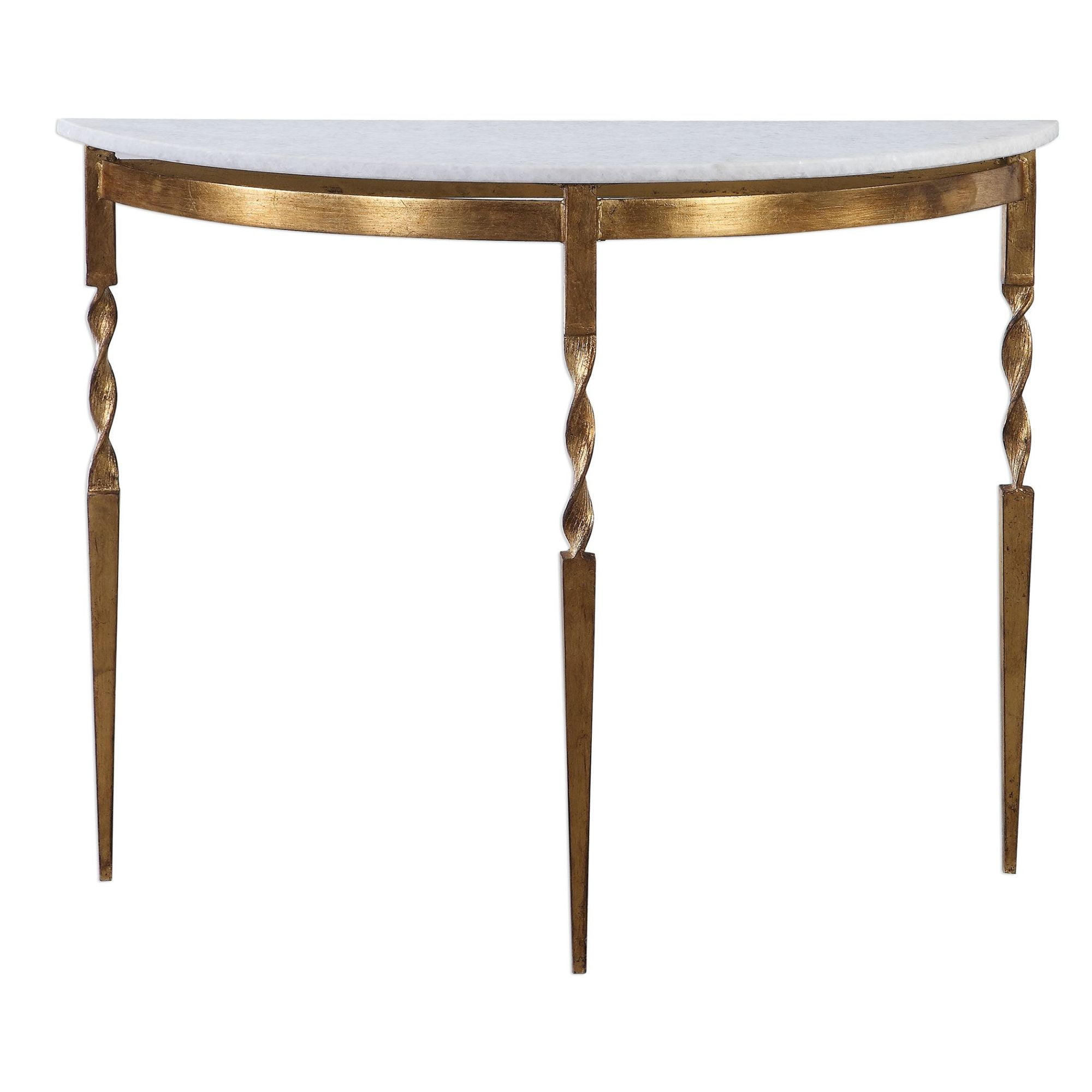 Uttermost 24881 White Marble Imelda 40" Long Marble Top Iron Console
