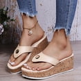 thumbnail image 2 of Mostsola Flip Flops for Women Platform Sandals Casual Slip on Shoes Wedge Thong Sandals Slides, 2 of 5