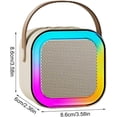 thumbnail image 5 of Portable Karaoke Machine, Wireless Speaker with Microphone for Home & Outdoor White double wheat, 5 of 5