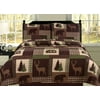 Twin Quilt 2 Piece Set Rustic Cabin Lodge Deer and Bear Coverlet Bedspread