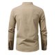 thumbnail image 4 of Blusa y camisa de manga larga con cuello alto para hombre, informal, a la moda, con botones estampados, de poliéster, 4 of 8