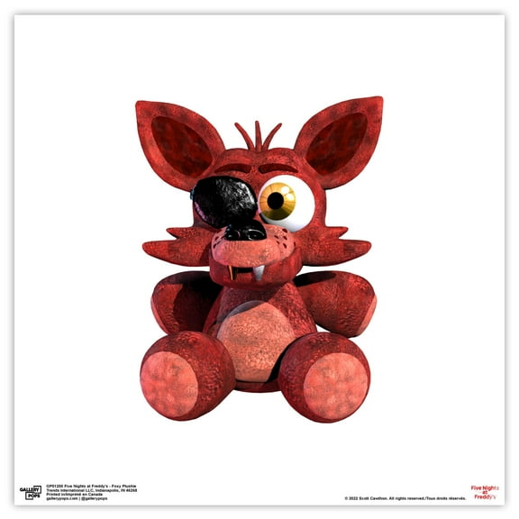 Gallery Pops Five Nights at Freddy's - Foxy Plushie Wall Art, Unframed Version, 12" x 12"
