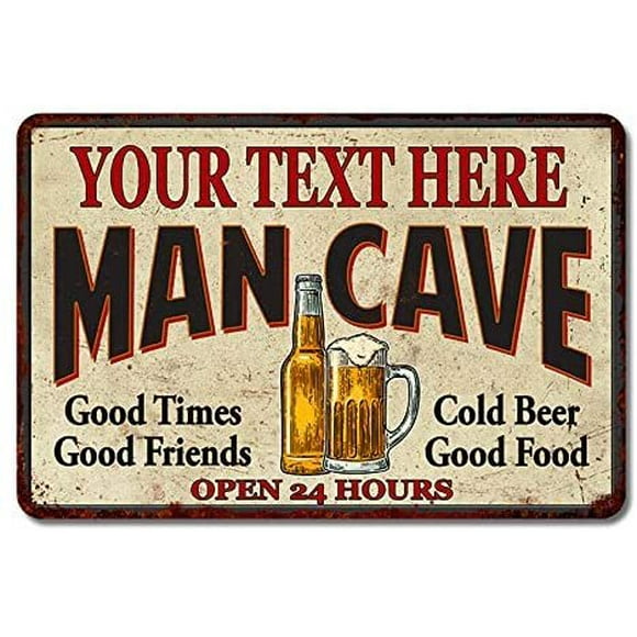 Mancave Signs Decorations Retro Vintage Wall Art Tin Pub Bar BBQ Rustic Home Beer Shed Dads Fathers Plaque Gift Size: 8 x 12 Inches