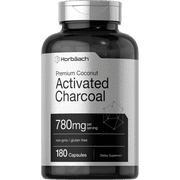 Activated Charcoal 780mg | 180 Capsules | from Coconut Shells | by Horbaach
