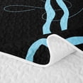 thumbnail image 5 of Erosebridal Minimalist Blue Bow Quilt King for Girls, Simple Ribbon Print King Coverlet Set, 3 Pieces, 5 of 7