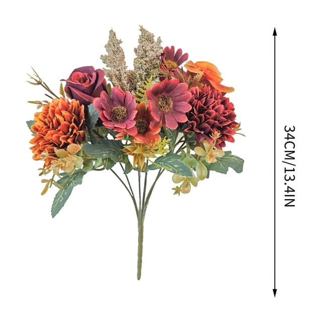 Ramas de flores artificiales para decoración del hogar, flores artificiales para jarrones, centros de mesa, caminos de mesa, adornos de follaje artificial para decoración de jardines, bodas y