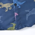 thumbnail image 4 of Nyeemya Baby Boys Hawaiian Shirts Tops Toddler Tropical Short Sleeve Button T-shirt Summer Casual Navy Blue 120, 4 of 8