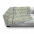 thumbnail image 3 of Flip Flop Soft Flannel Fleece Throw Blanket, Absurd Illustration of Sandy Beach with Flowing Sea Waves Straw Hats and Purse, Cozy Plush for Indoor and Outdoor Use, 60" x 80", Multicolor, by Ambesonne, 3 of 6