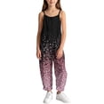 thumbnail image 5 of Taqqpue Girls Jumpsuit Pants Spaghetti Strap Wide Leg Sleeveless Romper with Pockets,Print Casual Loose Fit Plus Size Outfit Clothes for Girls Kids Size 5-16 Years, 5 of 10