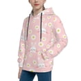 thumbnail image 2 of Lsque Rabbit Sunflower Patten Youth Hoodie Sweatshirt Pullover with Kangaroo Pocket Boys and Girls Hoodie Warm Hoodie for Kids-Large, 2 of 6