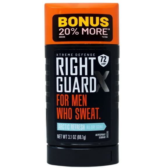 Right Guard Xtreme Defense Antiperspirant & Deodorant for Men Who Sweat, 72 HR, Arctic Refresh All-Day Scent, 3.1oz