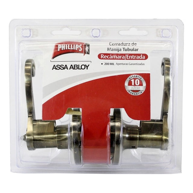 Cerradura Phillips Manija Tubular Recámara Latón Ant Mx81200