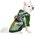 thumbnail image 2 of Goofa Red-Eyed Tree Frog Pattern Small Dog Sweater Hoodies Pet Grey Hooded Soft Fleece Sweatshirts with Pocket Fall Winter Puppy Cat Sweaters Warm Clothes-X-Large, 2 of 8