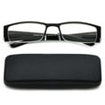 thumbnail image 1 of Newbee Fashion- Premium High Quality Metal Half Frame Reading Glasses Spring Hinge Half Rim Readers in Hard Case, 1 of 4