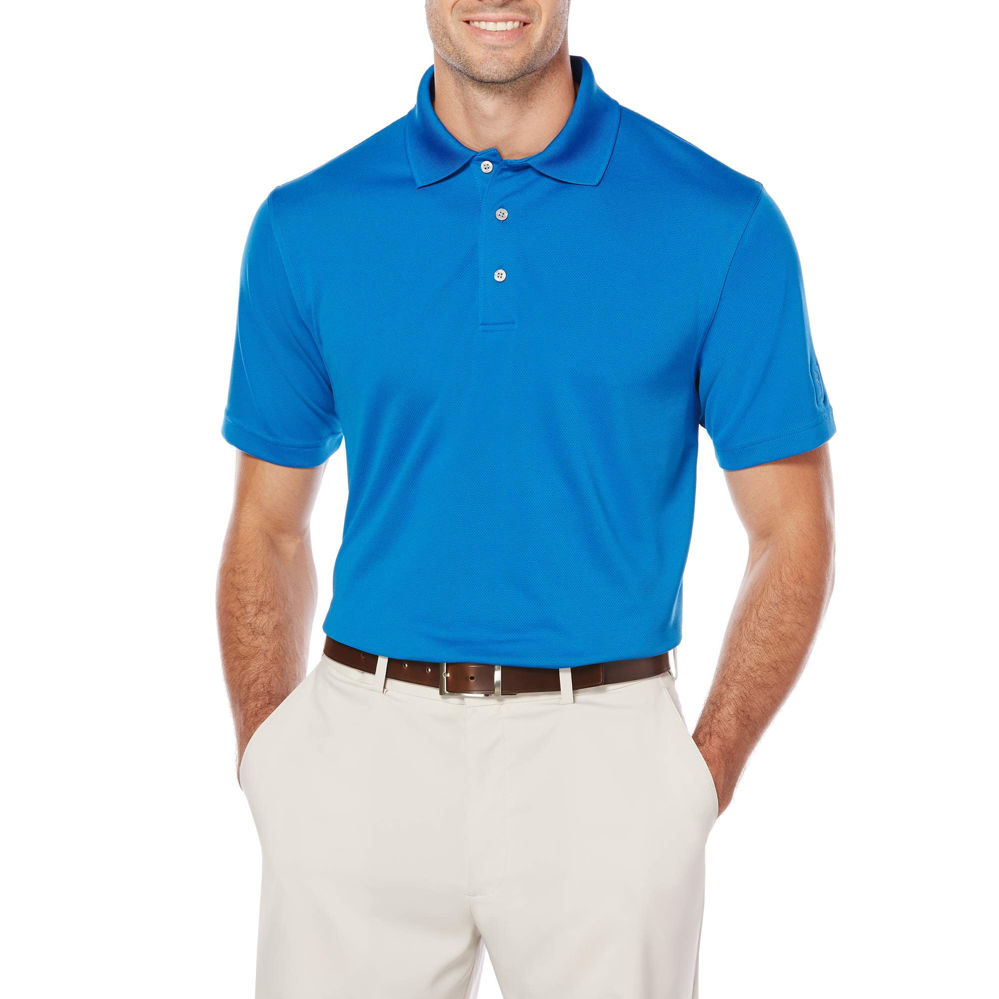 PGA TOUR Mens Big and Tall Short Sleeve Airflux Solid Polo Shirt