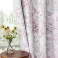thumbnail image 6 of Floral  Blackout Curtains 84 Inches Long 2 Panels for Bedroom Living Room Pink White Farmhouse Dusty Rose Flower Patterned Room Darkening Thermal Grommet Window Treatments Drapes, 50X84, 6 of 9
