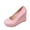 Pink, variant on Tqyyweavej Platform Wedge Shoes for Women Closed Round Toe Versatile Suede Shoes Waterproof Solid Color Dressy Shoes Gifts for Women