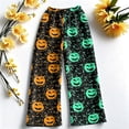 thumbnail image 5 of Trgacdwlo Halloween Pajama Pants Fuzzy Spooky Season Wide Leg Flannel Pajama Pants Women Elastic Waist Winter Cozy Warm Womens Lounge Pants, 5 of 6