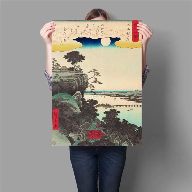 Carteles de la serie de paisajes japoneses Retro Samurai Bar Cafe sala de estar, pintura de decoración del hogar, arte de pared HD, pintura abstracta en lienzo