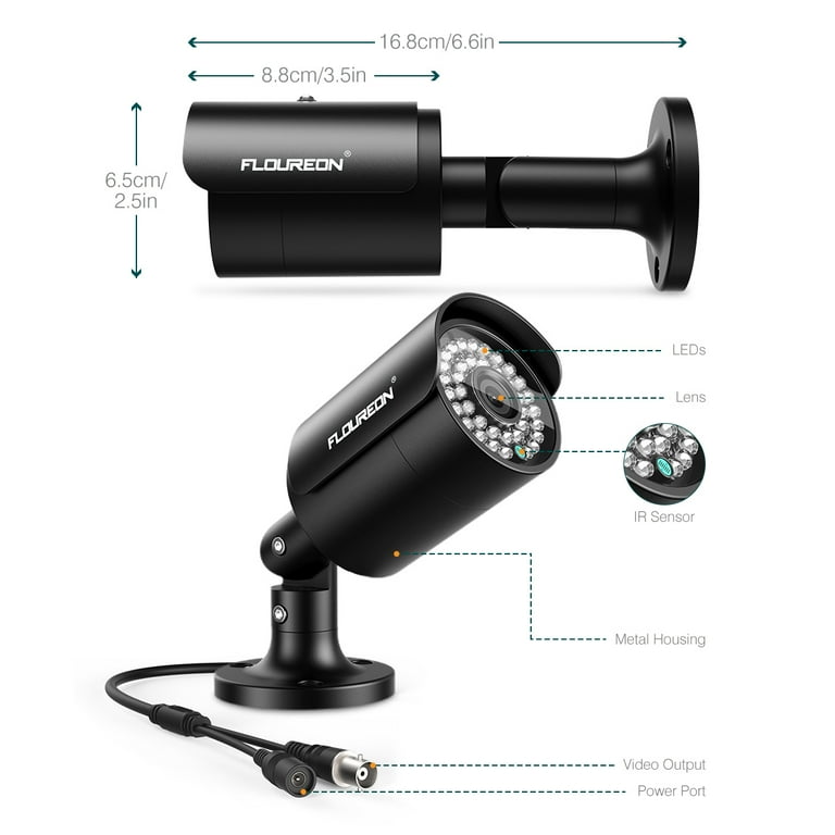 FLOUREON 4CH Full HD Indoor Outdoor CCTV 1080N Security Camera