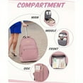 thumbnail image 3 of Women's Waterproof Polyester 17.3" Rolling Laptop Backpack, Pink, 3 of 15